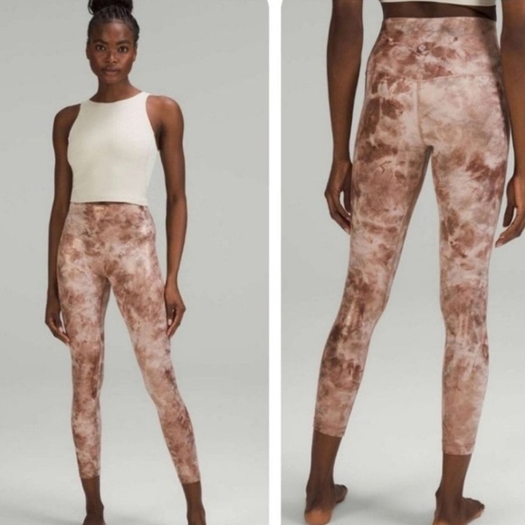 lululemon athletica Pants - Lululemon Align Pink Brown High-Rise 25” Tie-Dye Pant Leggings Shine* Diamond